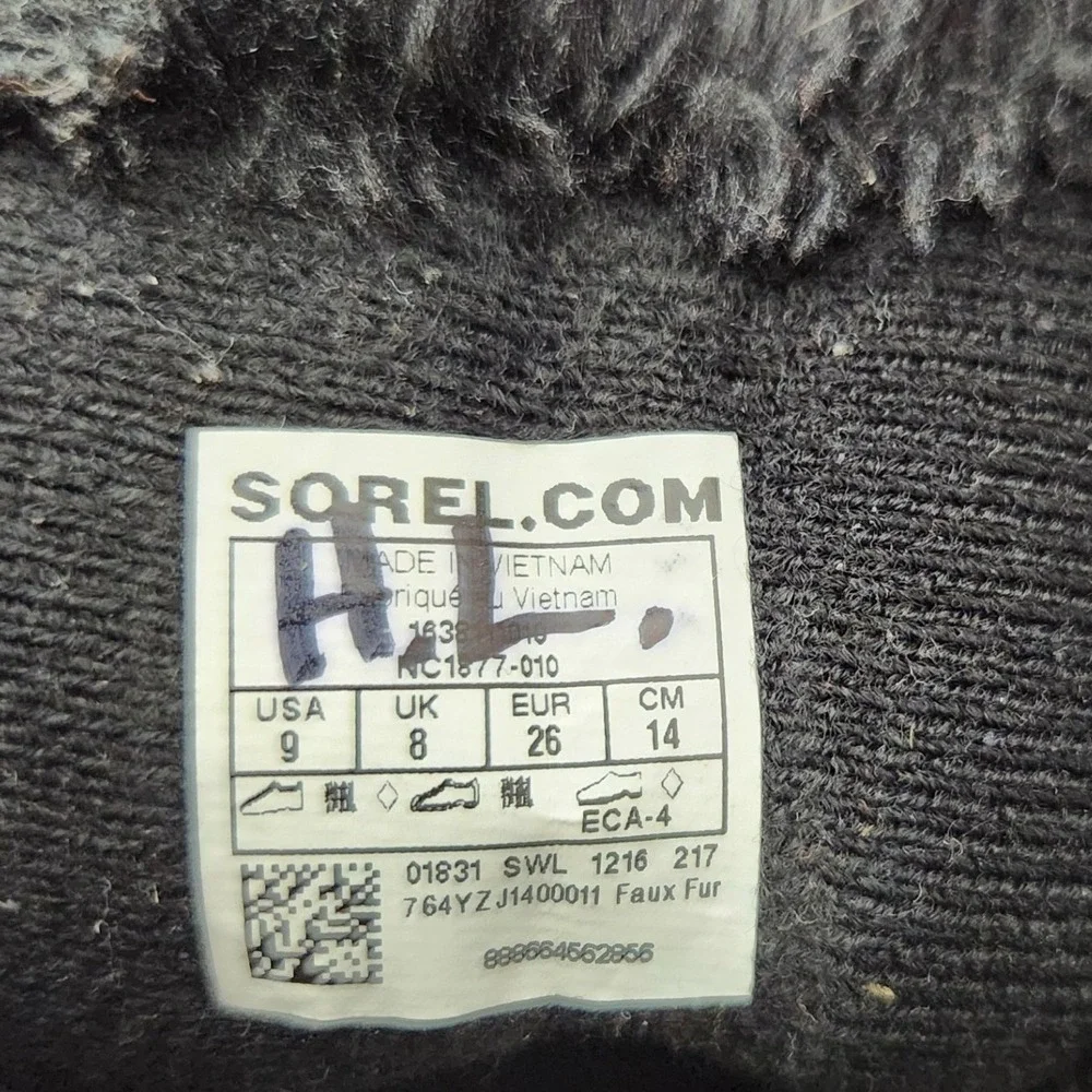 Sorel Toddler Flurry Snow Boots Black City Grey NC1877-010 Size 9